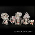 Beton Übergroße Dnd Hellokitty Dice Set, Riesen 7pcs Katze durchscheinende polyedrische D &amp; D -Würfel -Set, große Dungeons und Drachenwürfel